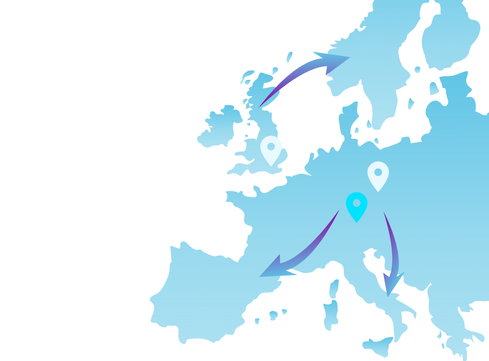 Europakarte mit AlphaPet Standorten