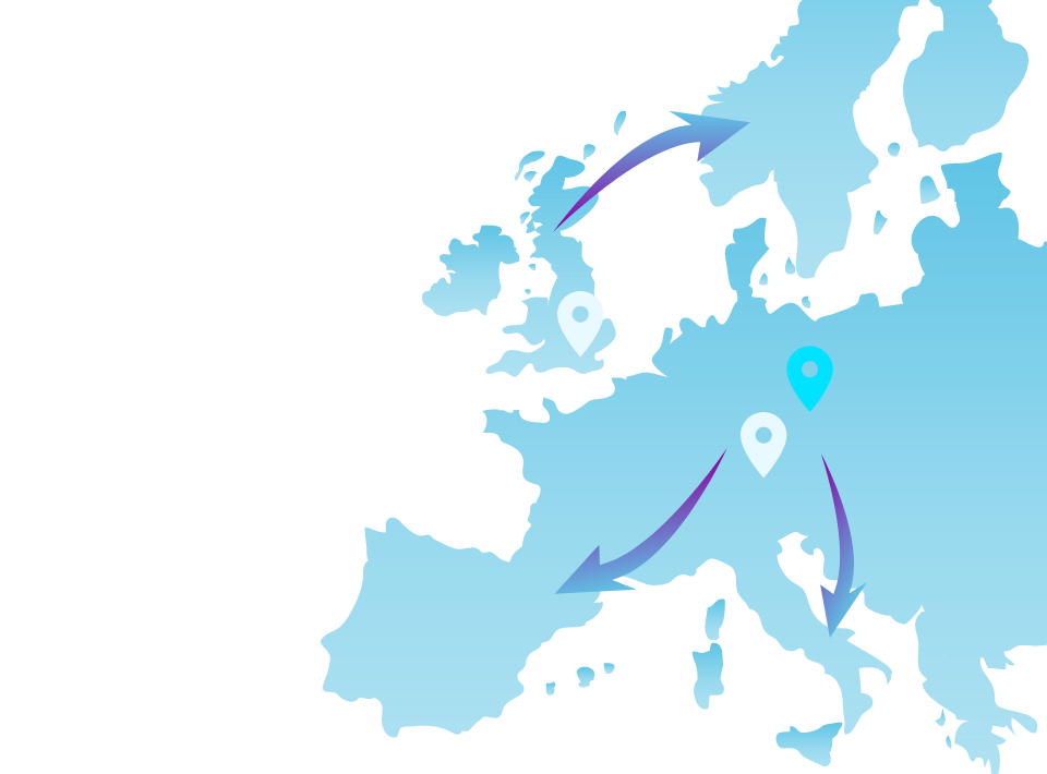 Map of Europe with AlphaPet locations